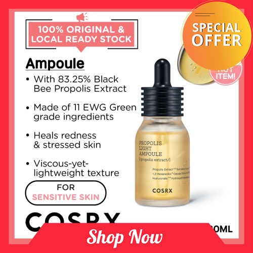 Special Offer COSRX Full Fit Propolis Light Ampoule 30ml Honey Royal Jelly Healthy Glowing Skin Nourishing Plump Smooth