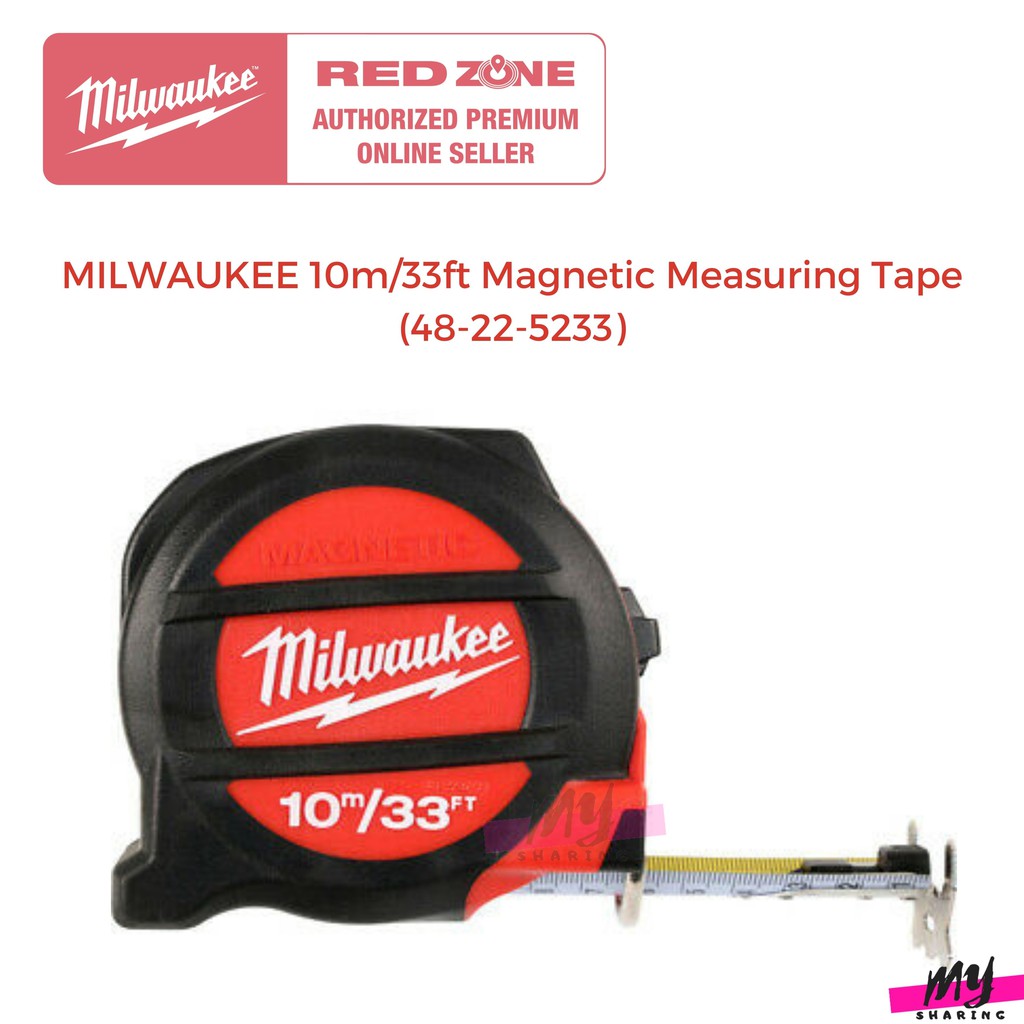 MILWAUKEE 10m/33ft Magnetic Measuring Tape (48-22-5233) | Shopee Malaysia