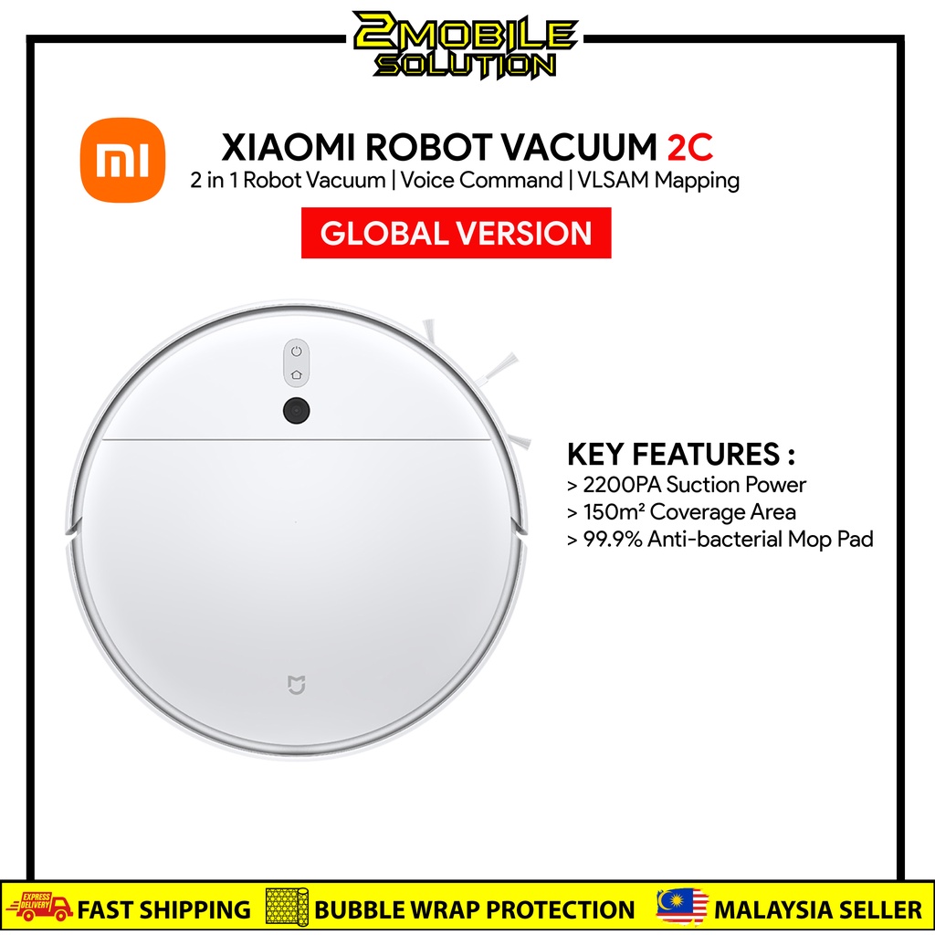 Xiaomi Mi Robot Vacuum 2C [2200PA Powerful Suction Automatic Recharge