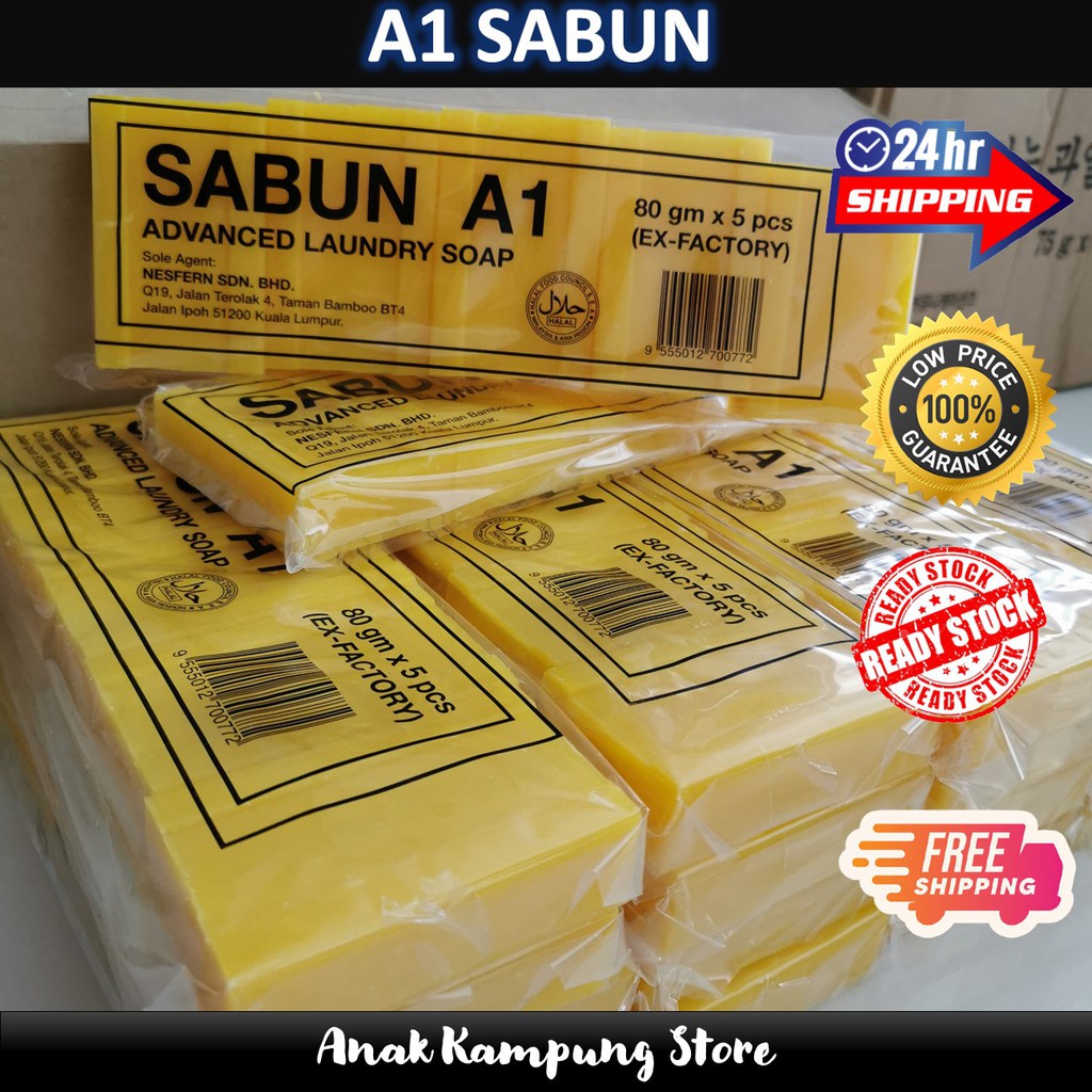 4x A1 SABUN A1 SABUN SABUN ECO LAUNDRY SOAP SABUN CHEAP SOAP ECO SOAP MALAYSIA SABUN YELLOW SABUN