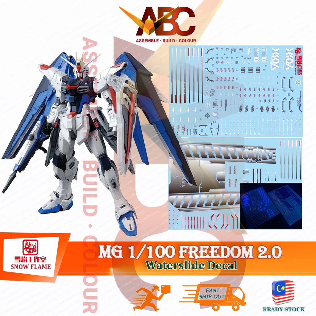 MG 1/100 ZGMF-X10A Freedom Ver 2.0 Gundam Model Kit Water Decal S-09 