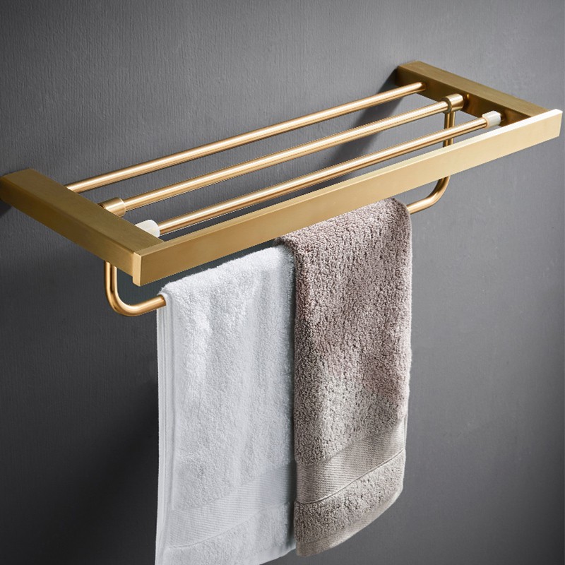 Towel Racks SUS 304 Gold Finish Bathroom Single Towel Rack Bar Towel