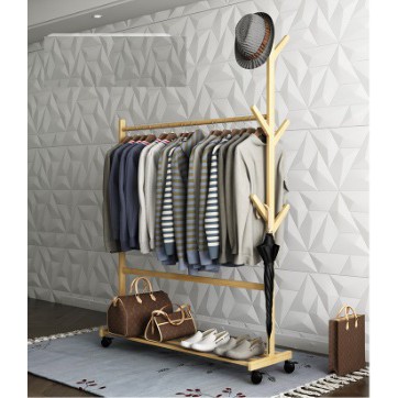  HOTEL  STYLE DENGAN RODA Modern Hanger  Coat Clothes Hanger  