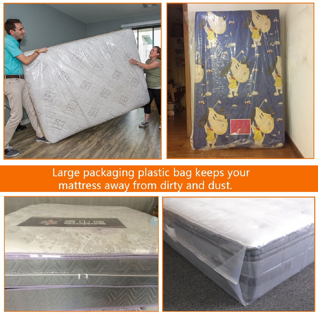 New Mattress Bag Protector Moving Heavy Duty Clear Plastic