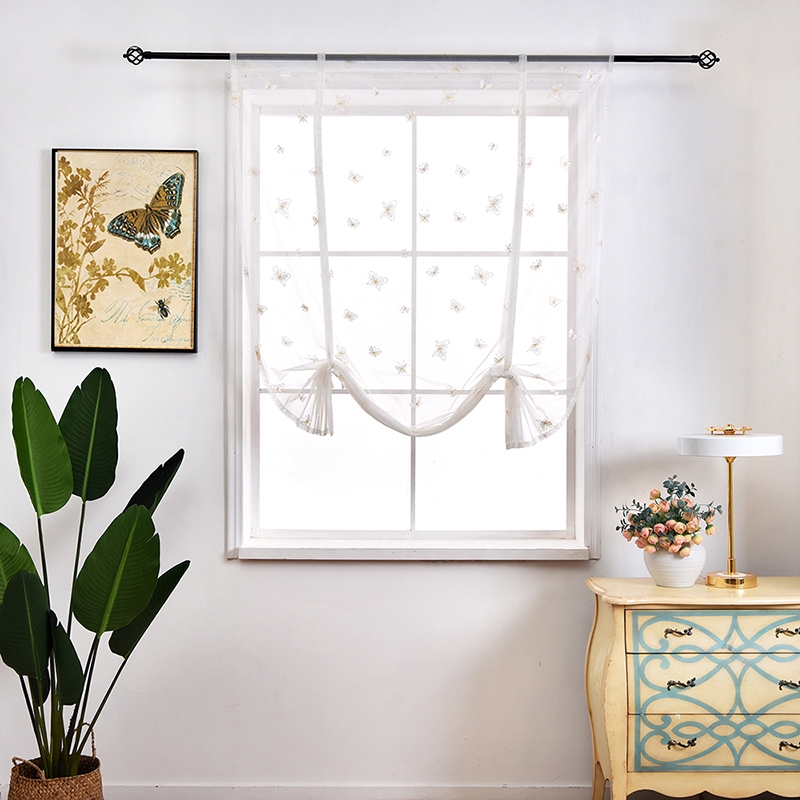 Sheer Window Panel Curtain Room Divider Short Curtain Tulle Door Sheer Curtain Drape Panel Voile Curtain For Living Room