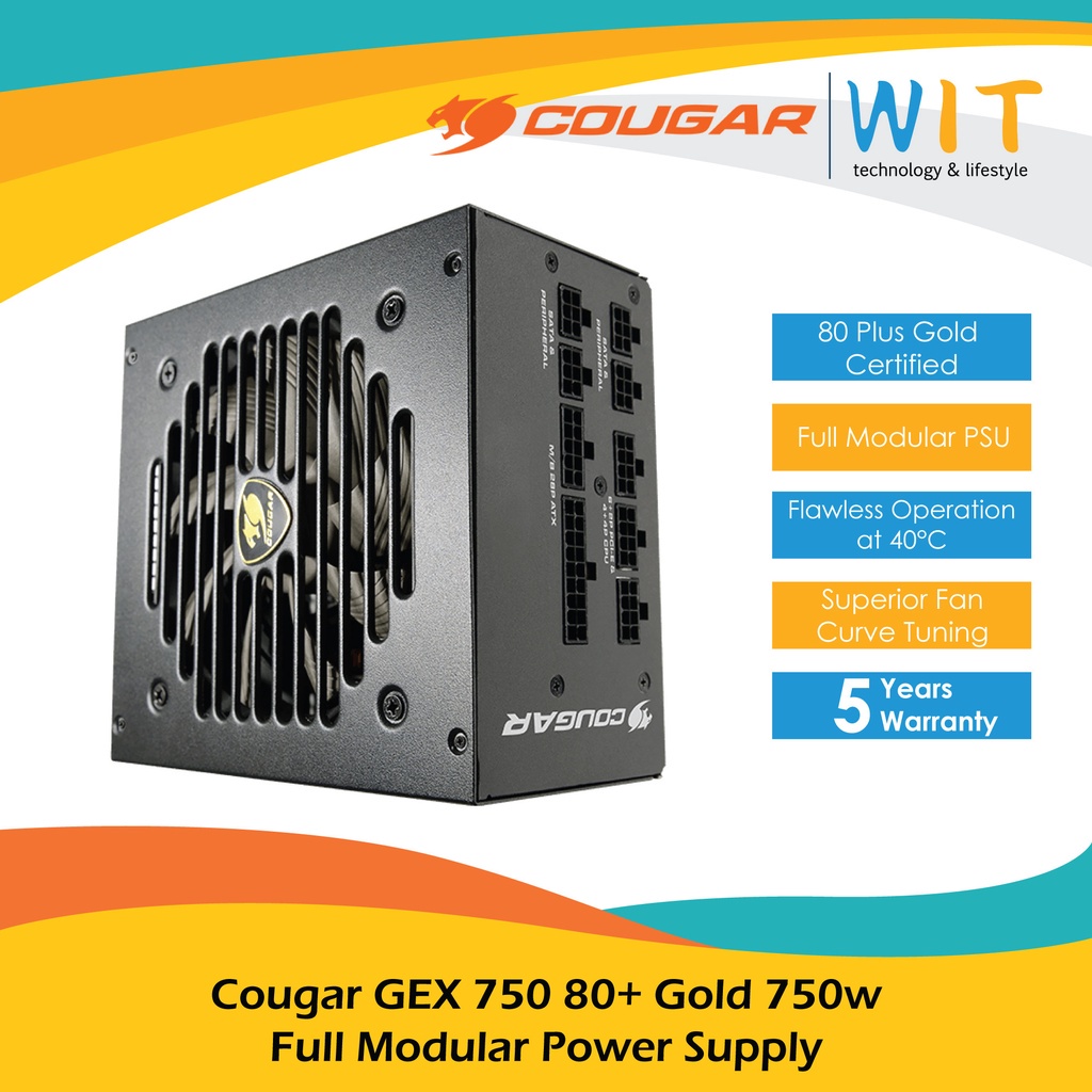 Cougar GEX 750 80+ Gold 750w Full Modular Power Supply