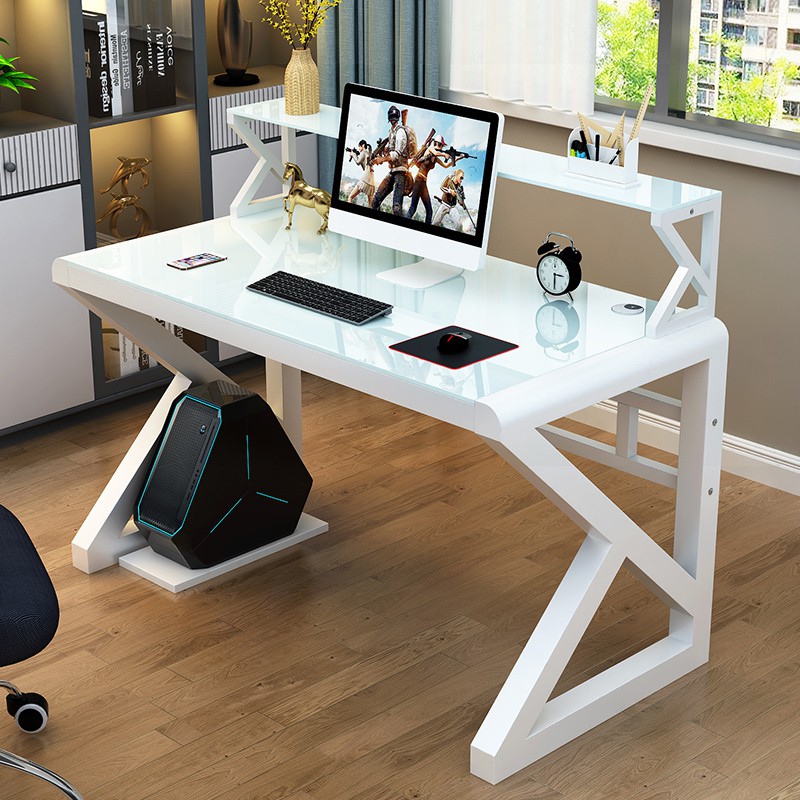 Computer Desk Table Bookshelf Integrated Desk Rental Simple Tempered Glass Bedroom Game Tables Home Desk
