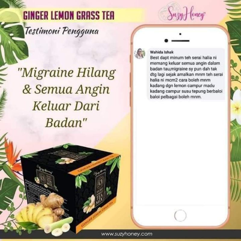 Buy Teh Serai Halia Suzyhoney Buang Lemak Angin Dalam Badan Loya Migrain Seetracker Malaysia