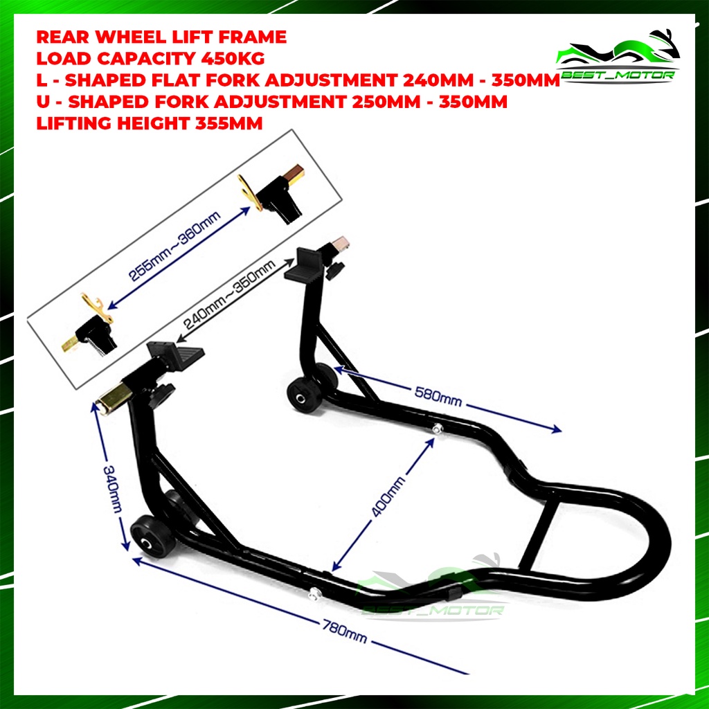 UNIVERSAL Paddock Stand Rear Padock Motorcycle Heavy Duty Swing Arm ...