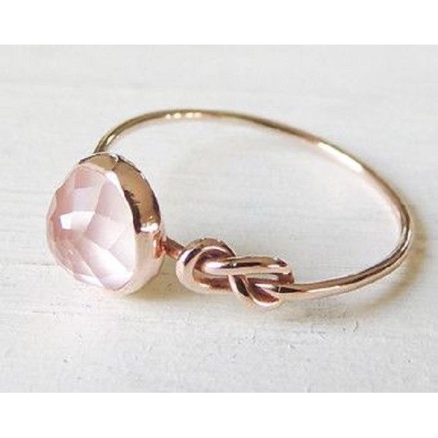 18K Rose Gold Filled Gorgeous Women Pink Moonstone Gemstone Ring Wedding Sz 6-10