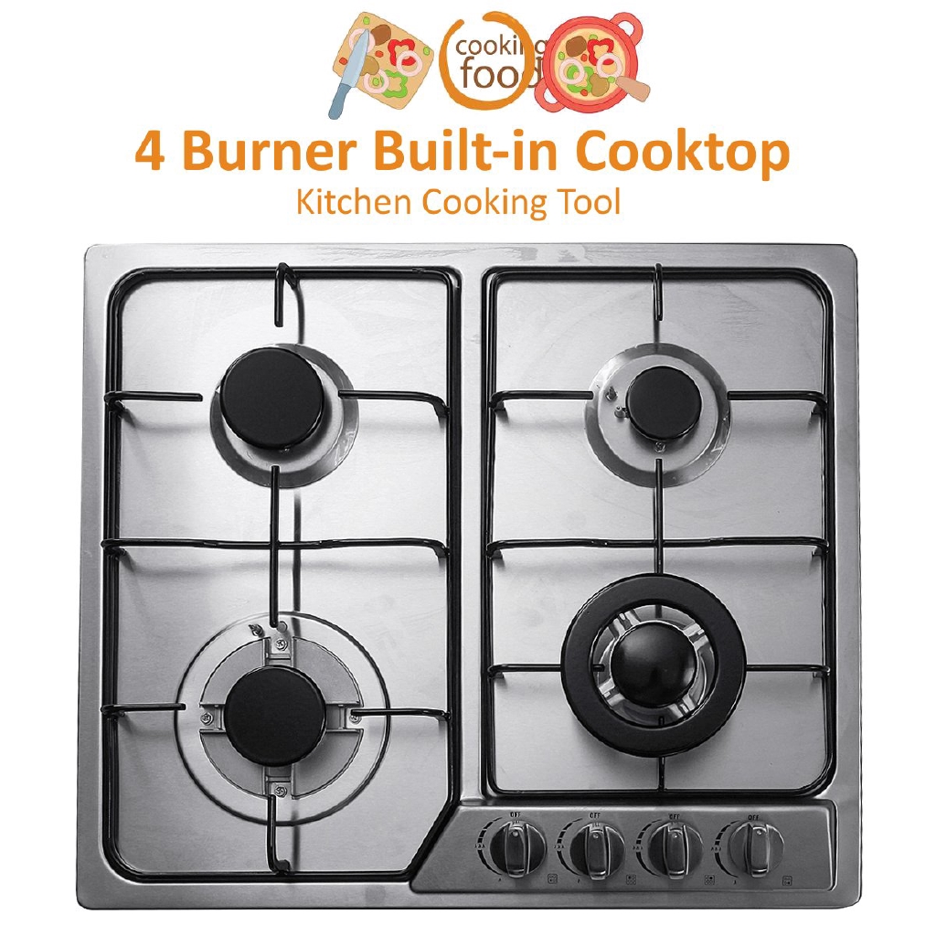 4 Burner Builtin Cooktop Stainless Steel Gas Stoves Natural Gas Hob