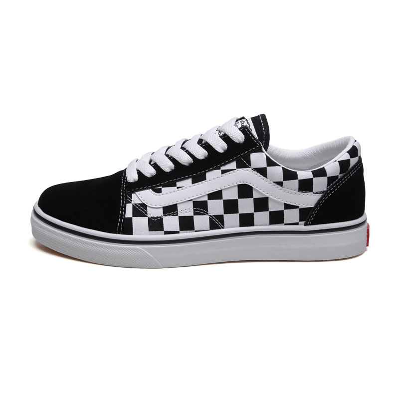 black and white square vans