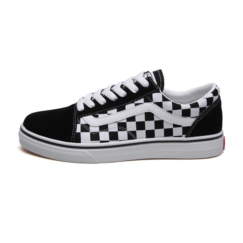 black and white square vans