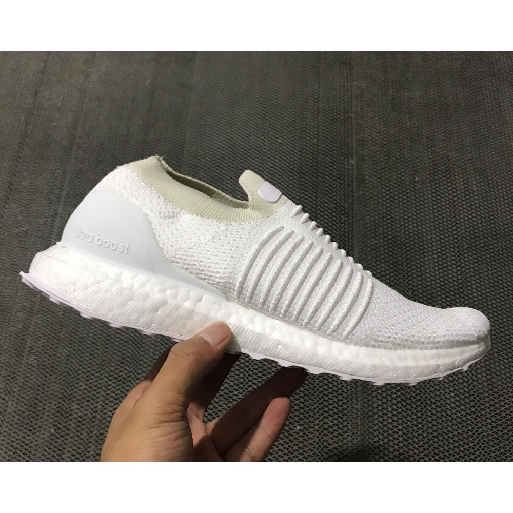 triple white laceless ultra boost