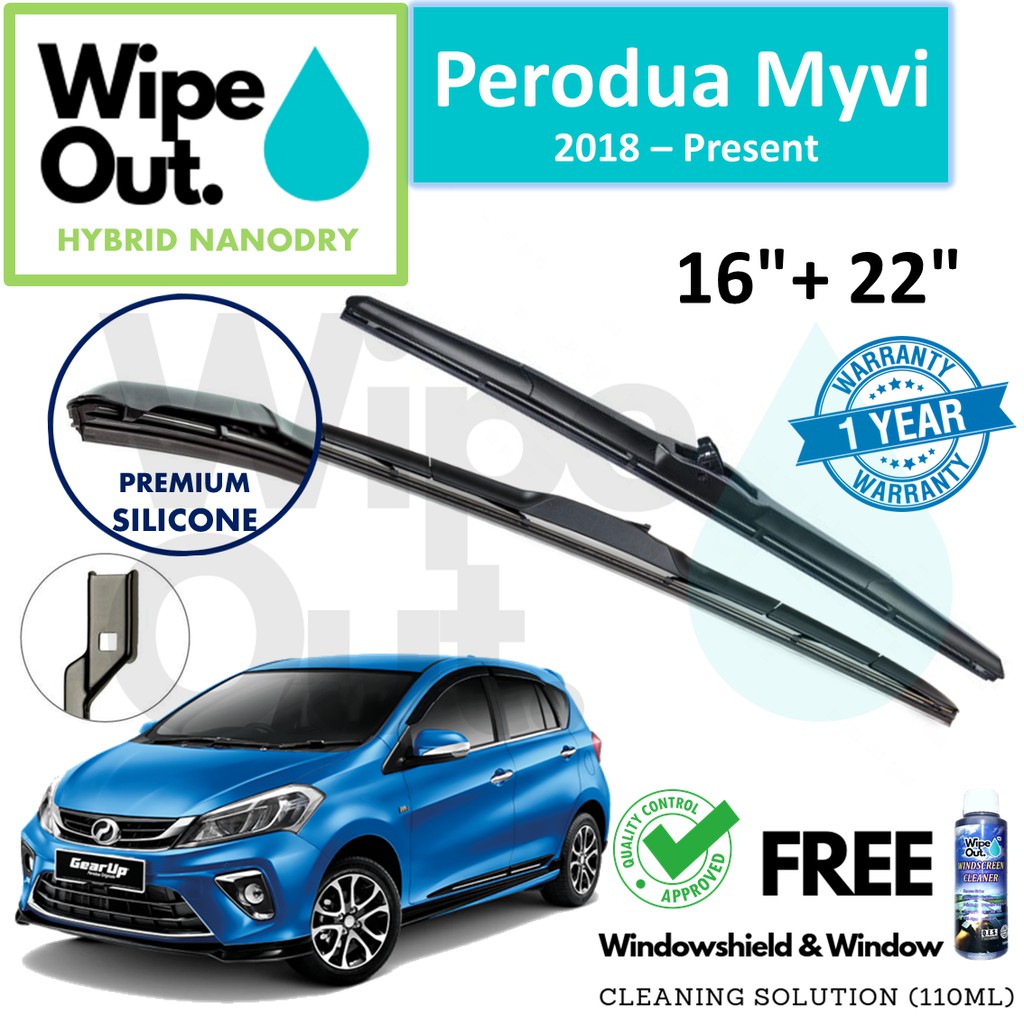 [PREMIUM] Perodua MYVI 2018  Present WipeOut HYBRID NANODRY SILICONE