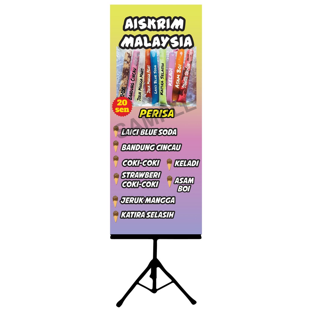 Bunting Aiskrim Malaysia 2x5 (feet)  Shopee Malaysia