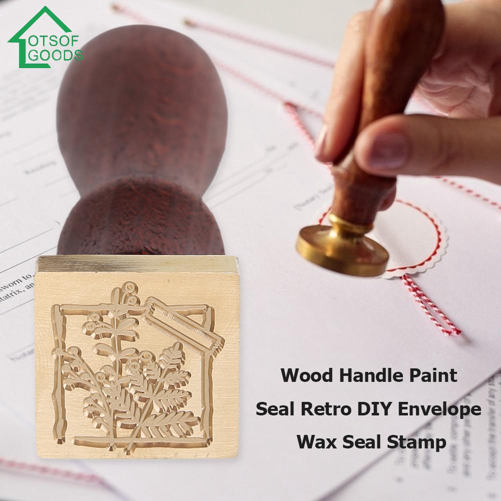 Retro DIY Animal Plant Square Seal Stamp Sealing Wax Stamp for Scrapbooking 