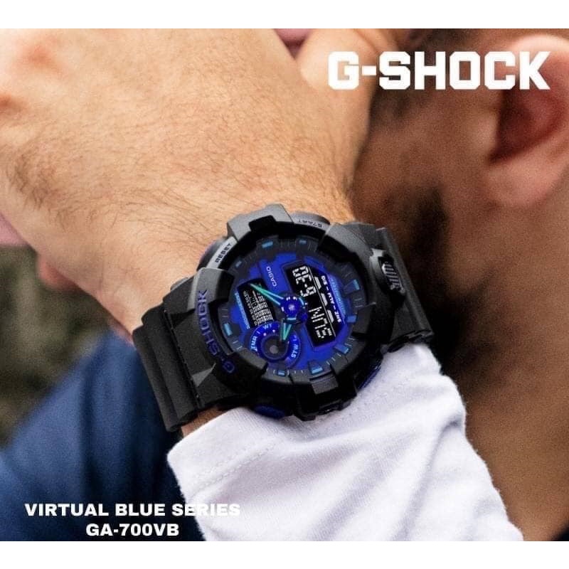 OFFICIAL WARRANTY) Casio G-Shock GA-700VB-1A Virtual Blue Series Black  Resin Watch GA700VB GA-700VB GA700 GA-700 Shopee Malaysia