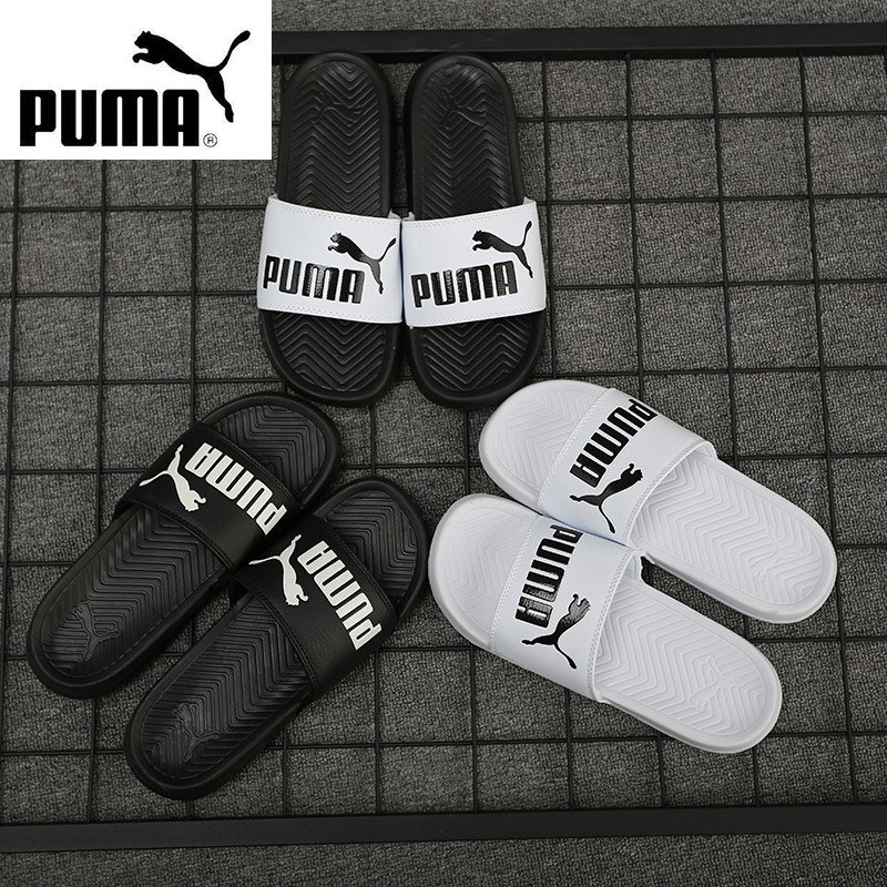 puma men black outdoor slippers