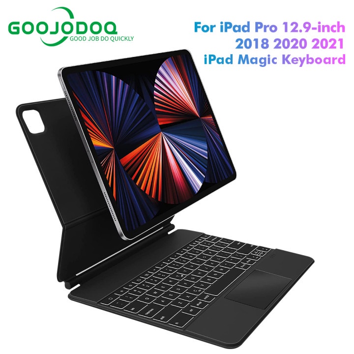 GOOJODOQ For Magic Backlight Keyboard for iPad 12.9 2021 2020 2018 Smart Keyboard Cover