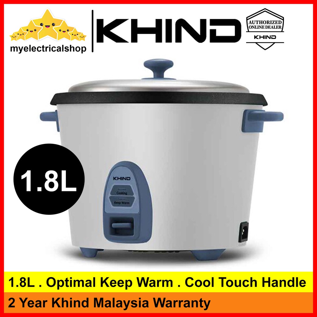 Khind RC818N Electric Rice Cooker ( 1.8L ) Cool Grey Shopee Malaysia