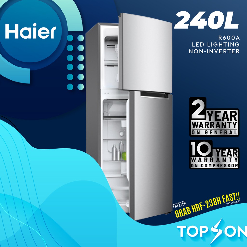 HAIER 240L HRF238H 2 DOOR SERIES REFRIGERATOR / FRIDGE WITH NO FROST