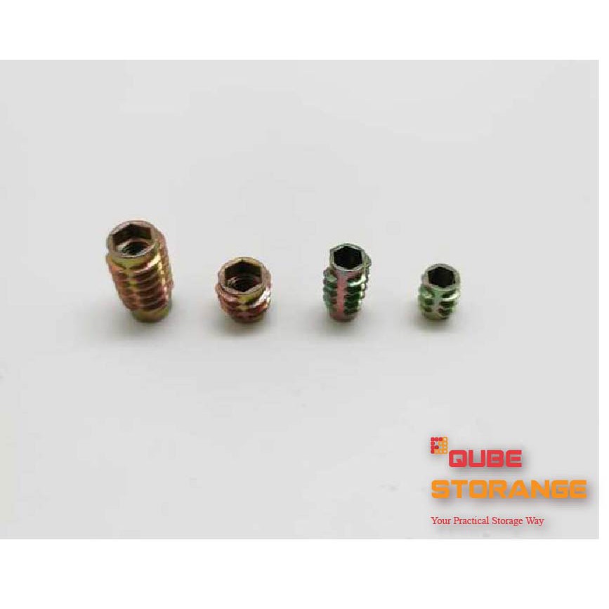 M10 THREADED HEX DRIVE FIXING TYPE D TIMBER WOOD INSERT FURNITURE NUTS FASTENERS