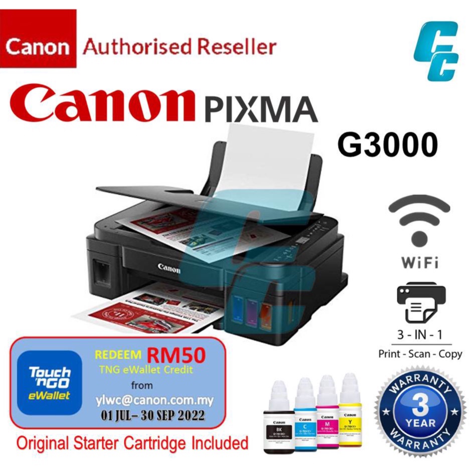 Canon Pixma G3000 All In One Printer ( Print / Scan / Copy / Wifi ) |  Shopee Malaysia