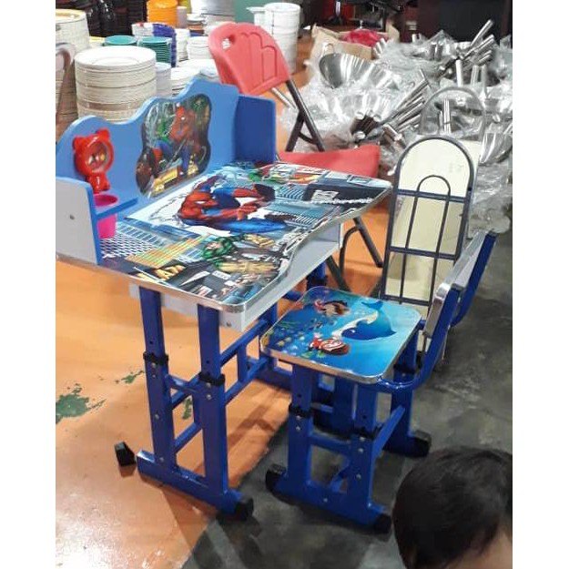 Set Meja Belajar Spiderman Kids Study Desk Set Shopee Malaysia