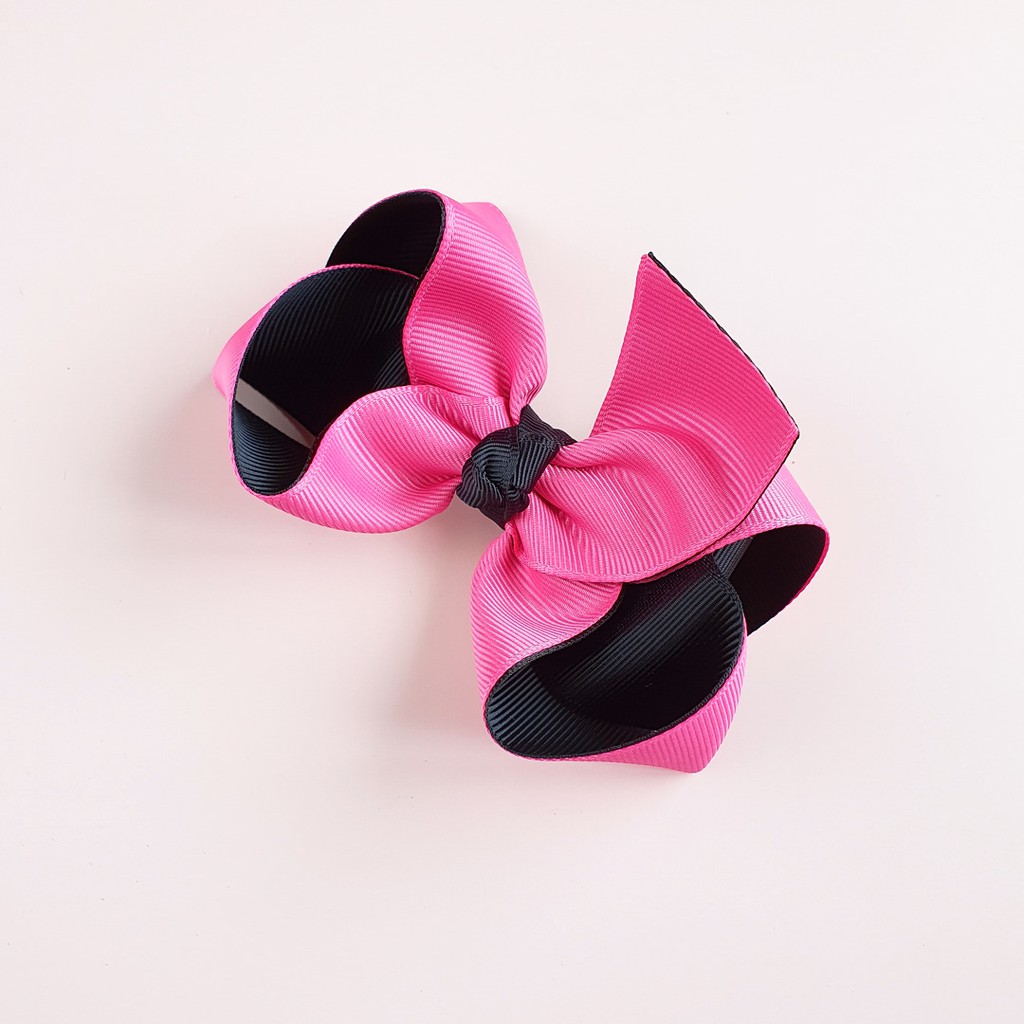 Handmade 4 5 Inch Pink Black Red Two Layered Hair Bow Children Hair Clip Little Girl Headwear Accessories Klip Local Shopee Malaysia