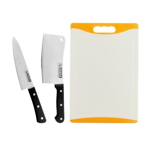 ZEBRA 6.5" & 7" 2 PCS KNIFE SET - CHEF W/ CUTTING BOARD