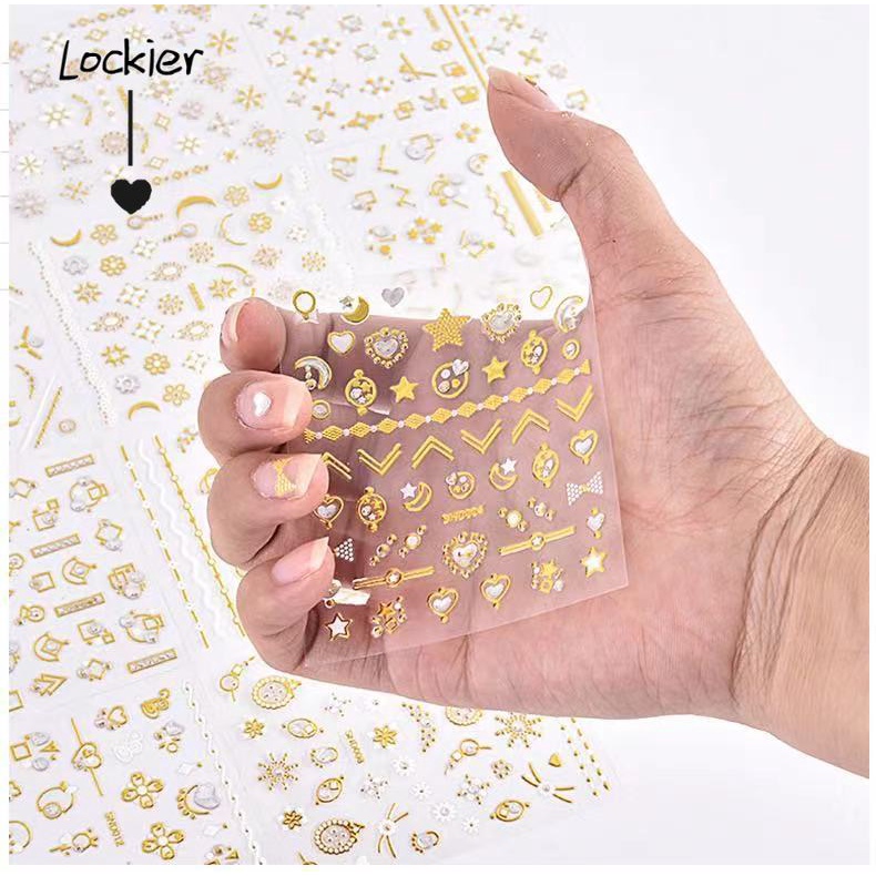 【Lockier】 Stereo 4D Nail Art Sticker Nail stickers applique Paste drill