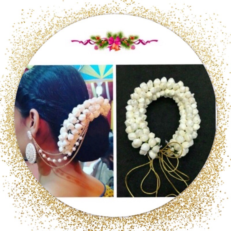 RoMaz artificial Jasmine/Mogra/Maligai Flower Hair Gajra/Kondai Maalai+  Free Gift 🎁 | Shopee Malaysia