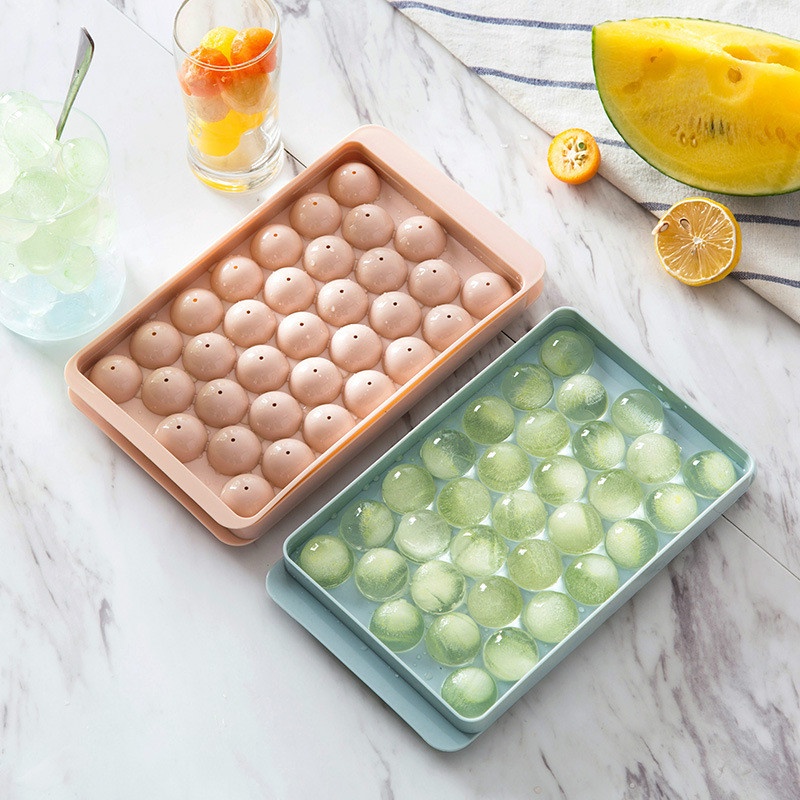 Plastic Molds Ice Tray 18/33 Grid 3D Round Ice Molds Home Bar Party Use Round Ball Ice Cube Makers Kitchen DIY Ice Cream Moulds