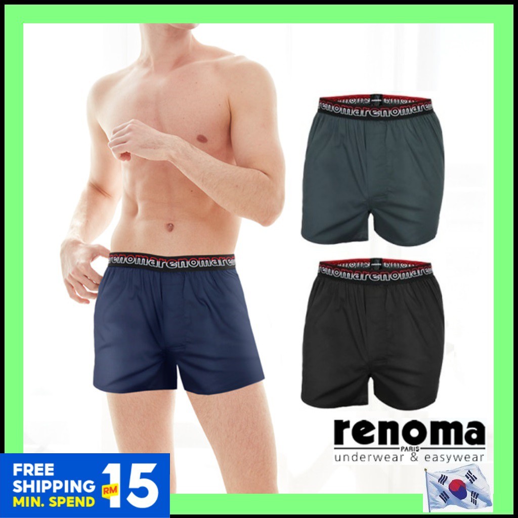[RENOMA SOLID BAND WOVEN TRUNK 3pcs Set] RENOMA Cotton Trunk RENOMA