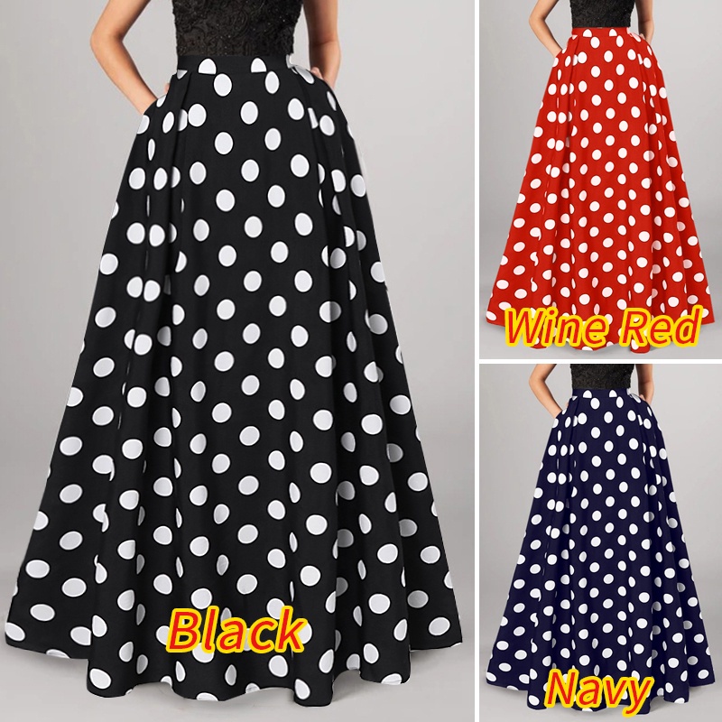 Skirt Polkadots Tema Retro 60an 70an Saloma Pramlee Polka Dot High ...