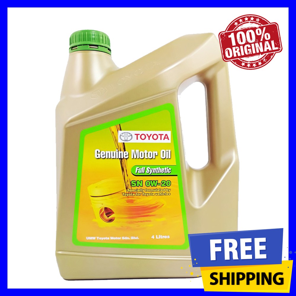 Toyota 0w20 sn fully synthetic engine oil myvi axia bezza aruz 0w-20 ...