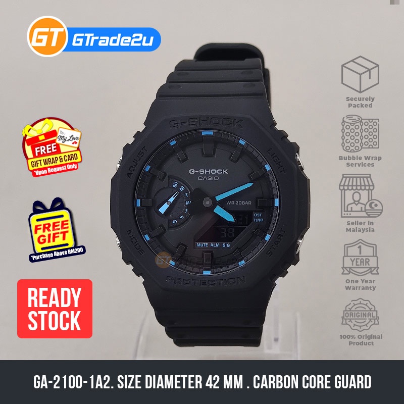 Original G Shock Men GA-2100-1A2 GA2100-1A2 Digital Carbon Core Tmj ...