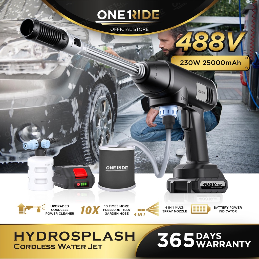 [NEW] ONERIDE Water Jet Cordless Car Wash High Pressure Sprayer Gun