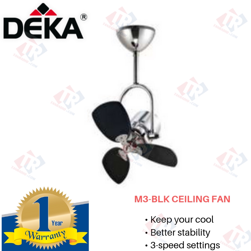 Deka Ceiling Fan With Remote Control And Wall Mounting Bracket