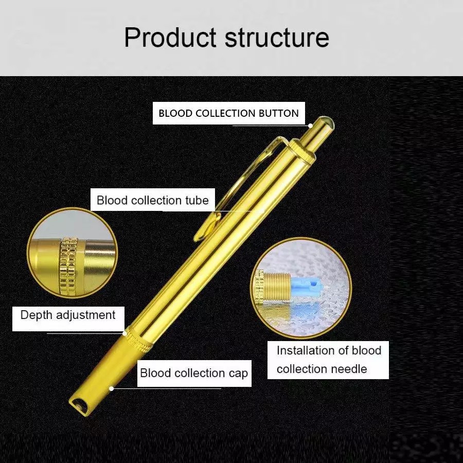 Versatile Must Experience Elegance: Pure Copper Gold Pen Bekam 28G Cupping Blood Lancets Kit Acupuncture Therapy Multi - Image 5