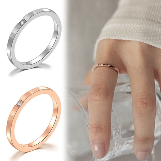 Silver / Rose Gold / Korea Simple Diamond Titanium Steel Fashion Jewellery Accessories Women Tail Ring