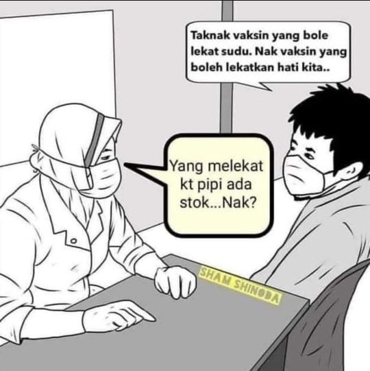 Sudu melekat lepas vaksin