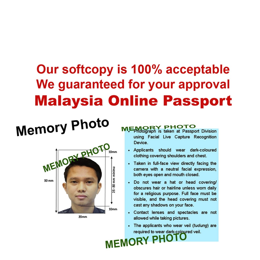 Passport Photo (Passport Online Submission For Renewal Malaysia Passport with 6pcs Photo)