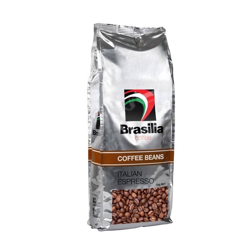 Brasilia Coffee Beans Italian Espresso 1kg, 100% Arabica Coffee Whole Beans