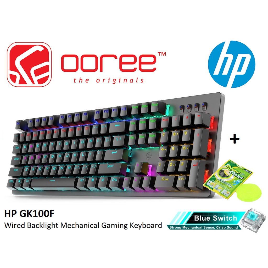 HP GK100F REAL WIRED MECHANICAL MIXED BACKLIGHT GAMING KEYBOARD WITH