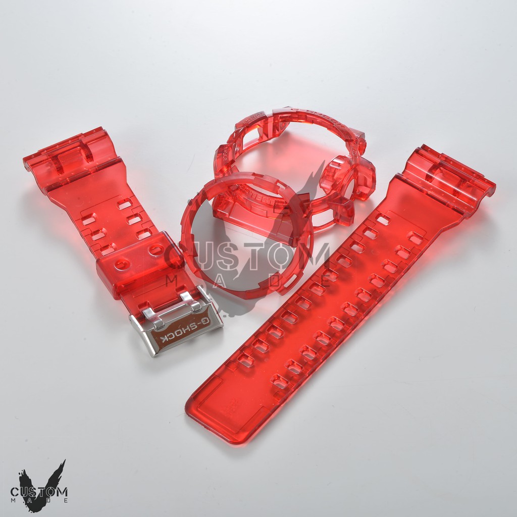 (Vcustom) GA400 JELLY " RED " BAND AND BEZEL WATCH STRAPS Shopee Malaysia