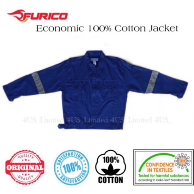 FURICO 100% Cotton Royal Blue Safety Jacket