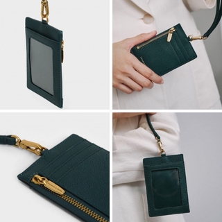 charles and keith top zip card holder