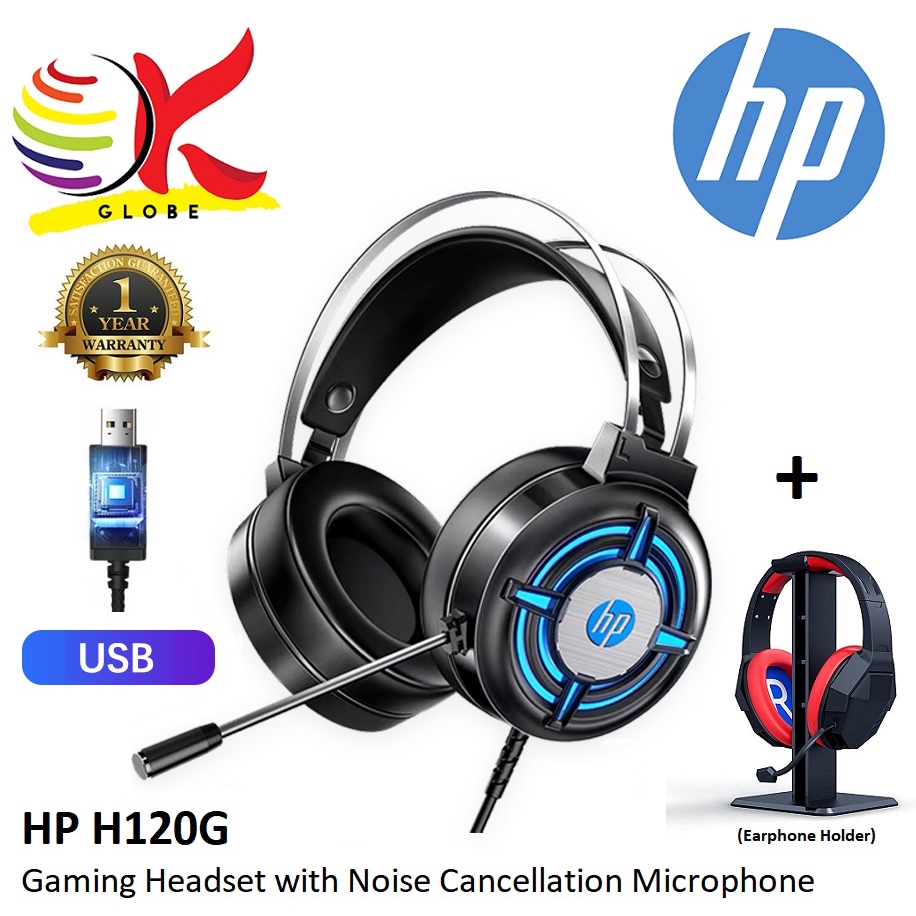 HP H120G USB WIRED GAMING HEADPHONE WITH RGB BACKLIT AND BUILT IN ...